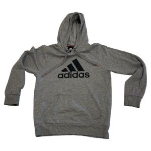 Adidas Men's Gray Hoodie with Black Logo